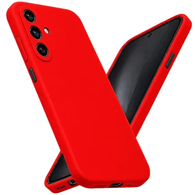 Produktbild von Silikonhülle für Samsung Galaxy S25 in Rot Schutzhülle mit Mikrofaser Inlay Cover Tasche