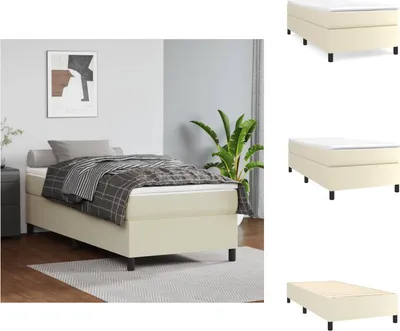 Immagine prodotto di vidaXL Letto a molle insacchettate crema 80x200 cm in Pelle finta - Letti & strutture letto