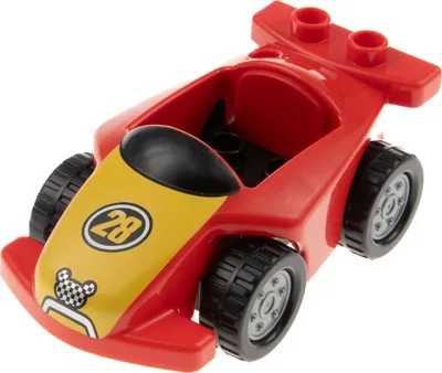 Produktbild von 1x Lego Duplo Auto rot gelb 28 Mickey Mouse Räder schwarz 12591c01 33365pb001