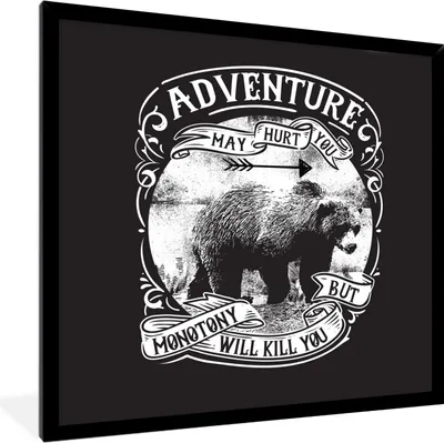 Produktbild von MuchoWow® MuchoWow® Gerahmtes Poster Bär - Tiere - Retro - Briefe 40x40 cm - Poster mit zchwarzem Bilderrahmen - Mit Rahmen - Wanddekoration Schlafzimmer