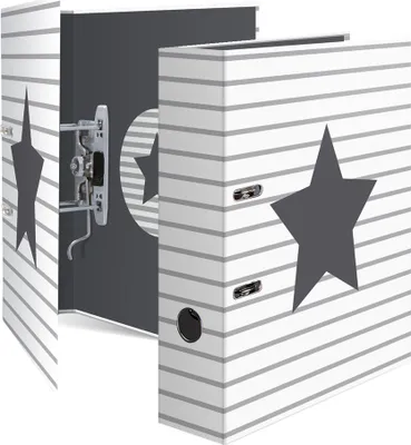Produktbild von HERMA Motivordner "Stars" Weiß gestreift DIN A4