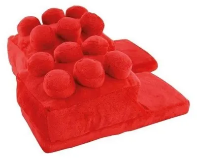 Produktbild von Hausschuhe - 3D Baustein Plüsch Slipper Pantoffeln Hausschuhe Rot 35-37