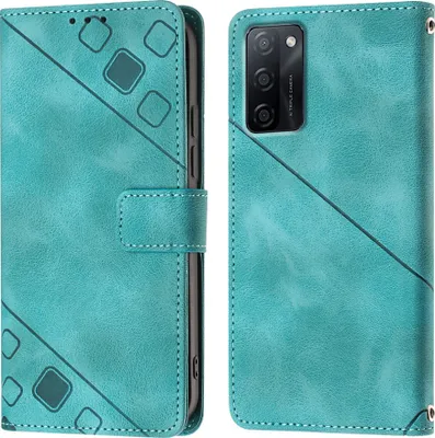 Produktbild von Hülle für OPPO A55S 5G Prägung Flip Leder Brieftasche Schutzhülle mit Ständer Grün