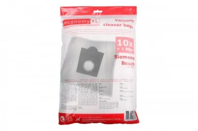 A product package of vacuum cleaner bags.