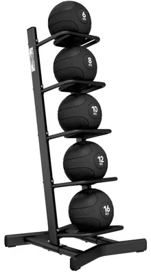 Image de Tunturi Platinum slam ball - ensemble 6-16 kg - Noir - Support de rangement inclus