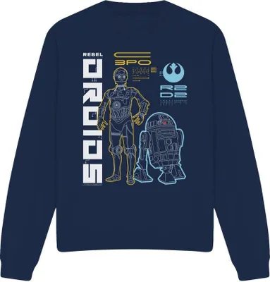 Produktbild von Star Wars - "Rebel Droids" Sweatshirt für Herren/Damen Uni TV4168 (L) (Marineblau)