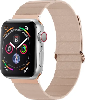 Produktbild von imoshion Magnetlederarmband für Watch Series 1 t/m 9 / SE (38/40/41 mm) | Series 10 / 11 (42 mm) - Beige