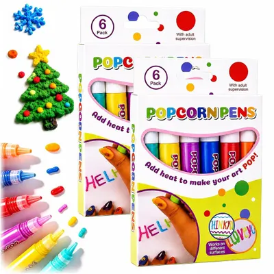 3D-Bubble-Zeichenstifte, 2 Stück, 6 Farben, DIY-Popcorn-Effekt, bunt