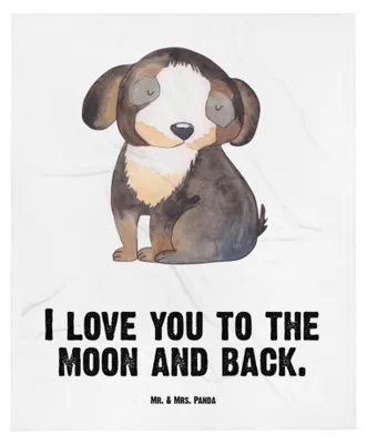 Produktbild von Mr. & Mrs. Panda Plaid Hund Entspannen - Weiß - Geschenk, Fleecedecke, Babydecke, Liebe, Schlummerdecke, Entspannt, Süß, Sprüche, Erstlingsdecke, Schmusedecke
