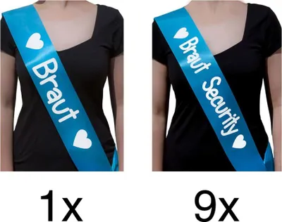 Produktbild von Oblique Unique Schärpe Braut + Braut Security Set JGA Hen Party Bride to be türkis