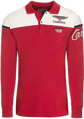 Produktbild von Brandneu Langarm-Poloshirt CARISMA Rot/Weiß CRM3432 XL