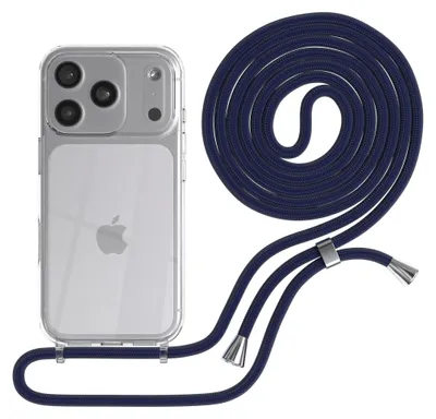 Produktbild von EAZY CASE Handykette mit Hülle für Apple iPhone 17 Pro Backcover Handykette, zum Umhängen in Dunkelblau