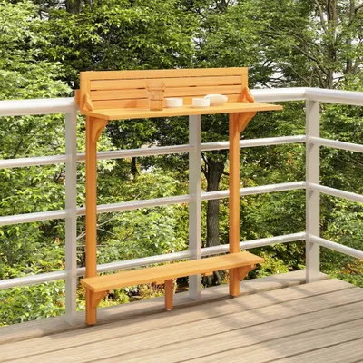 Produktbild von The Living Store Balkon-Stehtisch 90x37x122,5 cm Massivholz Akazie