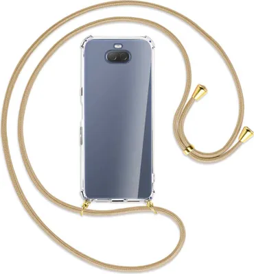 Produktbild von Handykette Backcover-Schutzhülle mit Band (Metall goldfarben) für Sony Xperia 10 - caramel
