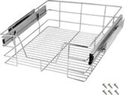 Produktbild von CASARIA® Teleskopschublade Ausziehbare Schublade Küche 50cm 25kg Belastbar Verchromt Korbauszug mit Zubehör Haushalt Küchenschrank Kleiderschrank