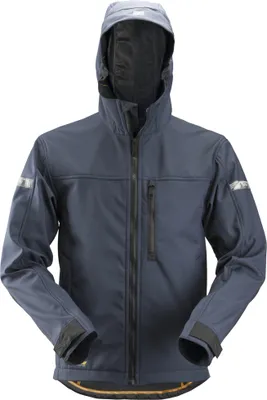 Produktbild von Snickers AllroundWork Softshell Arbeitsjacke m. Kapuze Navy-Schwarz-XXXL
