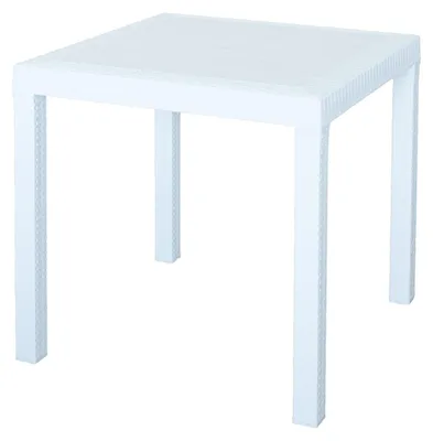 Image de Table carrée 80x80cm pour le jardin en plein air en rotin polypropylène Dallas