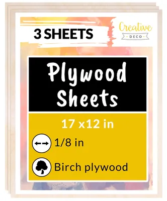 Productafbeelding van Creative Deco 3 x A3 Multiplex Platen 3mm, 420 x 300 x 3 mm (+/- 0.5 mm)