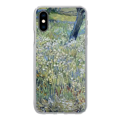 Produktbild von MuchoWow® Handyhülle Schutzhülle Hülle für iPhone X Baumstämme im Gras - Vincent van Gogh Silikon Softcase Handy Hülle - Handyhülle