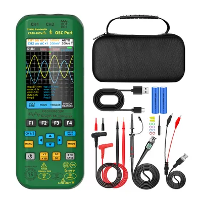 Obrázek produktu pro 3v1 - multimetr osciloskop zdroj signálu napětí proud kapacita frekvence odpor spojitost dioda tester 25 MHz šířka pásma 250 MSa/s vzorkovací frekvence