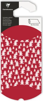 Produktbild von Clairefontaine 6x Geschenketui, 8x12cm, Tannenbäume - Rot 618010C