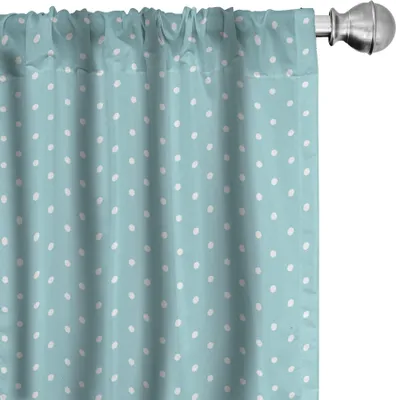 Obrázek produktu pro ABAKUHAUS Světle modré záclony, klasický styl s puntíky, stylový venkovský vzor s grafikou, 2 kusy 75 x 245 cm, světle modrá a bílá