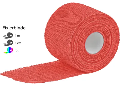 Produktbild von DracoElfi haft color Fixierbinde 6cmx4m rot, 1 St BIN