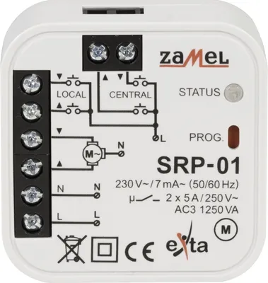 Obrázok produktu pre Ovládač roletových vodičov 5A AC-3 230V 0-2min SRP-01 EXT10000126