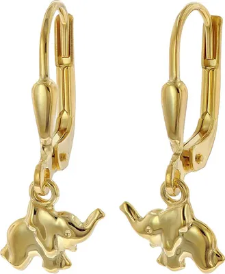 trendor 41766 Mädchen-Ohrringe Gold 333/8 Karat Elefant-Ohrhänger 1