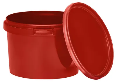 Obrázok produktu pre Vedro BenBow s vekom 0,5 l x1 červené - bezpečné pre potraviny, robustné, vzduchotesné, nepriepustné, bez zápachu - plastové vedro s rukoväťou - prázdne
