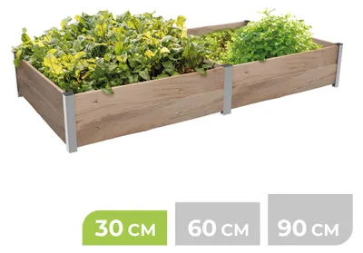 Produktbild von BioGreen 2m² Hochbeet ErnteMAXX in Rechteckform erhältlich in 3 Höhen - Aus regionalem Holz - Hochwertige Alu-Profile - Einfacher Aufbau