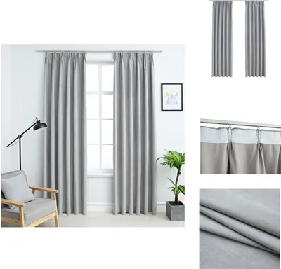 Obrázok produktu pre vidaXL Zatemňovacie závesy s háčikmi 2 ks. 140x225 cm - Záclony a závesy