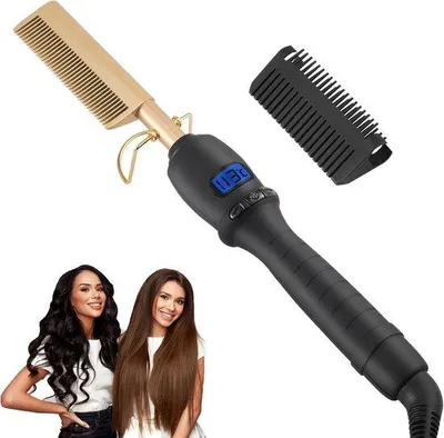 Productafbeelding van Haarstijltang - 3-in-1 stijltang voor Afrohaar, met 14 temperatuurinstellingen (80-210°C) en LCD-display
