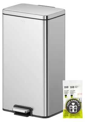 Imagen del producto de Contenedor de basura EKO Madison para cocina, 30 litros, cubo de basura con pedal fabricado en material resistente a las huellas dactilares