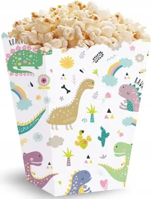 Productafbeelding van DINOSAURIER-popcornemmers, set van 5 stuks.