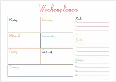 Produktbild von Friendly Fox Wochenplaner A4, kleine Schreibtischunterlage als Kalender ohne festes Datum, Weekly Planer, Schreibblock Organisation "Schule"