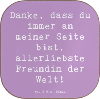 Produktbild von Mr. & Mrs. Panda Untersetzer Glas Spruch Beste Freundin - Lavendeltraum - Geschenk, bieruntersetzer, schöner, Gläser, Tassenuntersetzer, gläseruntersetzer, Aufmerksamkeit