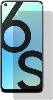 A screen protector is shown on top of a smartphone screen with a large graphic overlay.