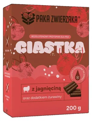 Zdjęcie produktu dla Przysmak dla psa Paka Zwierzaka Jagnięcina z żurawiną 200g