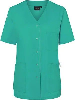 Image de Karlowsky KS 63 | Casaque femme à manches courtes Essential lavable à 90 °C - Couleur : Emerald Green (approx. Pantone 7717C) - Taille : 46
