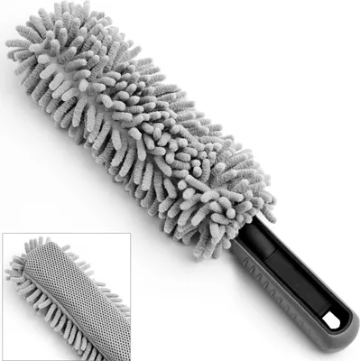 Image de Brosse de nettoyage flexible pour tous types de jantes gris 34x5,5cm saleté