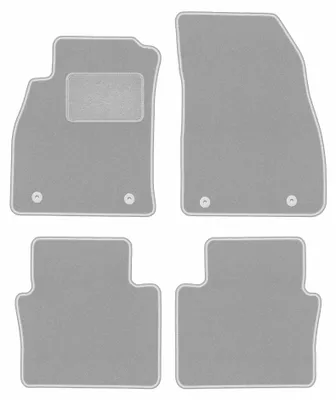 Produktbild von Velours-Fußmatten für Saab 9-5 II NG 2010-2012 (Limousine/Kombi/Liftback) – 4-tlg, Grau, passgenau – Wielganizator OSLO