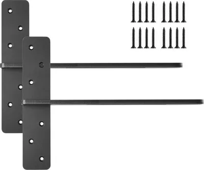 Produktbild von Rekbevestigungen, 2 Stücke, Tragfähigkeit 90 kg, schwere Rekträger 406,4 x 73,5 x 304,8 mm, Stahlbevestigungen für Reksysteme, Wandmontagebeschläge für Werkblätter inkl. Schrauben