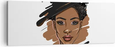 Produktbild von Bild auf Leinwand - Leinwandbild - Einteilig - Afrikanisch Modern Porträt - 140x50cm - Wand Bild - Wanddeko - Wandbilder - Leinwanddruck - Bilder - Wanddekoration - Leinwand bilder - AB140x50-4646