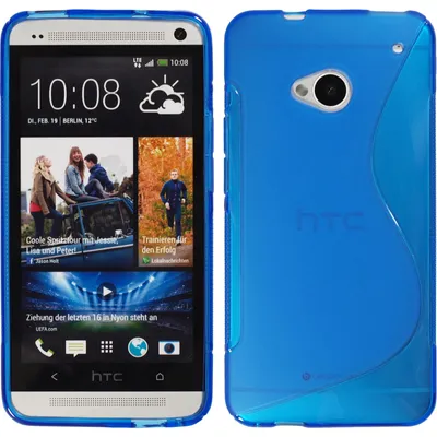 Produktbild von PhoneNatic Case kompatibel mit HTC One - blau Silikon Hülle S-Style + 2 Schutzfolien