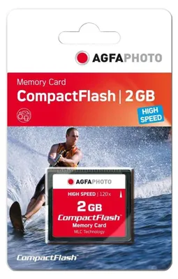 Image de AgfaPhoto Compact Flash, 2GB, 2048 MB, flash compact (CF), 100000 cycles par secteur logique, 42.8 mm, 3.3 mm, 36.4 mm