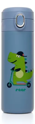 Immagine prodotto di Bottiglia con cannuccia in silicone per bambini, acciaio inox, 350 ml, blu, Reer 90103