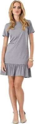 Immagine prodotto di Abito da donna classico elegante con balze; grigio/S/36