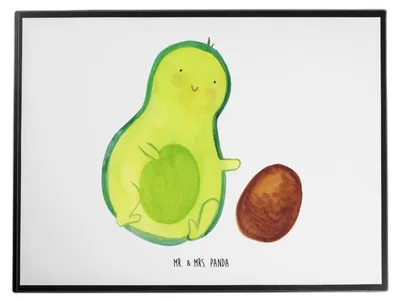 Produktbild von Mr. & Mrs. Panda tischpad Avocado Kern rollt - Weiß - Geschenk, Liebe, Avocados, schreibtischunterlagen, Schreibunterlage, Schwangerschaft, Geburtstag, tischschutzmatte