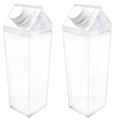 Wasserflasche 500 ml transparent Plastik Milchkarton